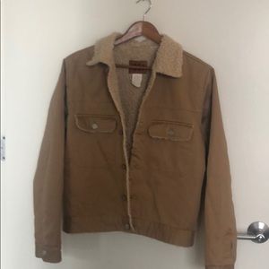 Gap Mens Tan Jean Jacket w Sherpa lining Men Small